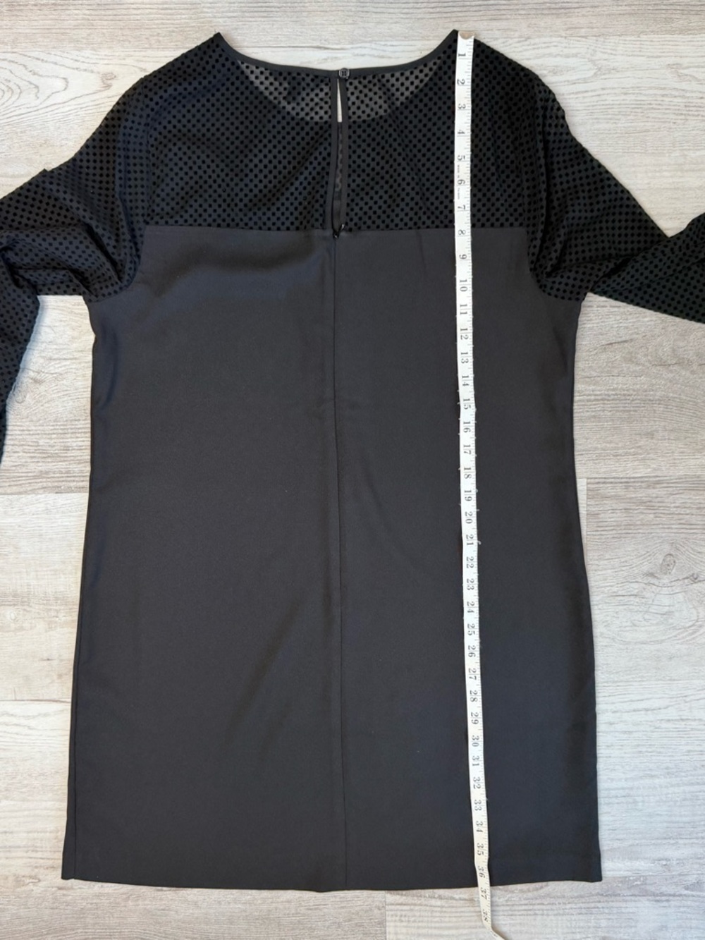 Banana Republic Black Balloon Sleeve Shift Dress Swiss Dot Mesh Yoke Size 14 NWT - Picture 9 of 12
